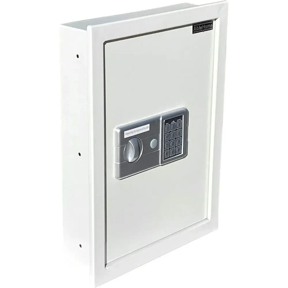 Electronic Safe with Wall Mount for Firearms and Valuables - White/Light Grey