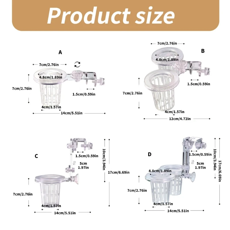수족관 식물 홀더 식물에 매달려 Dropshipping을위한 슬롯과 구멍이있는 Aquaponic 식물 재배 식물 홀더