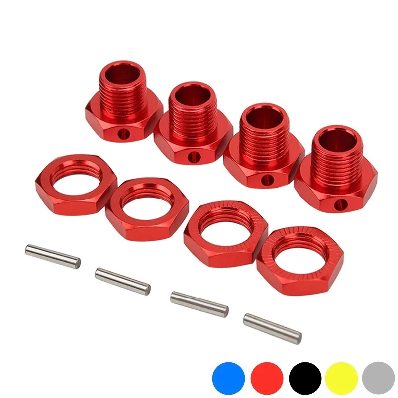 

Metal 17mm Wheel Hex Hub Adapter with Nut 81011 for Traxxas HPI Tamiya HSP Redcat Himoto 1/8 RC Car Upgrade Parts