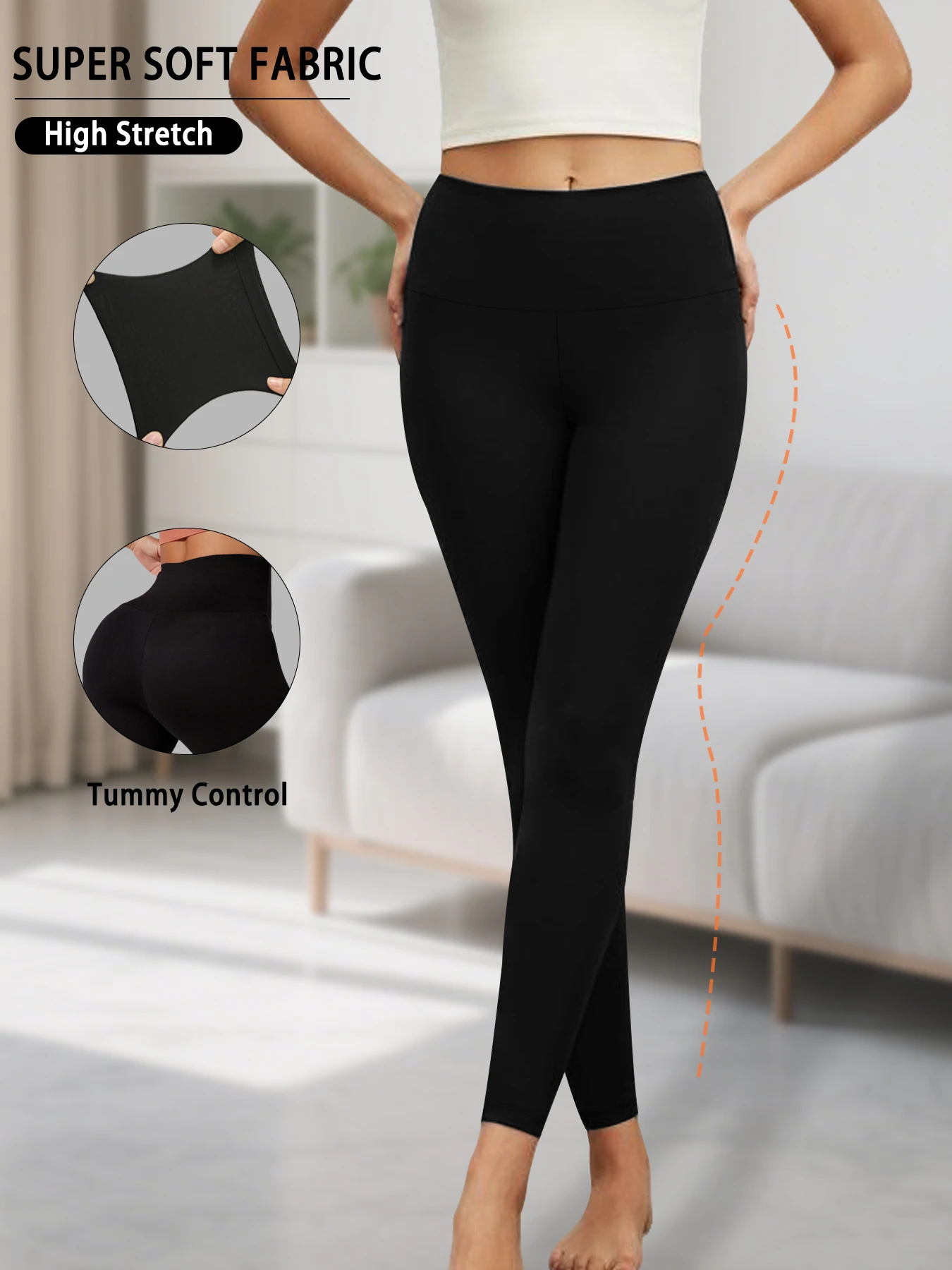 

Women's Leggings High Waisted - Super Soft Tummy Control Fabric Ideal for Yoga Running and Home Activities