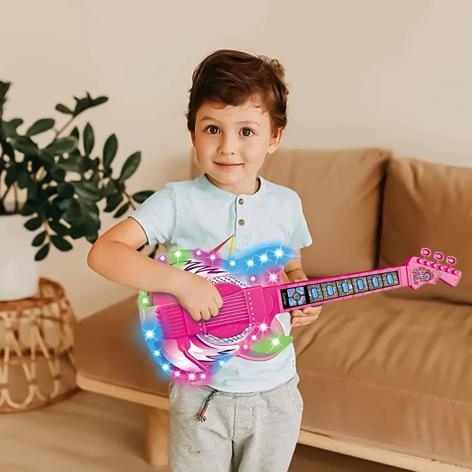 Colorful Kids Guitar Toy with Microphone Set Colorful Kids Guitar Toy with Microphone Set - Image 4