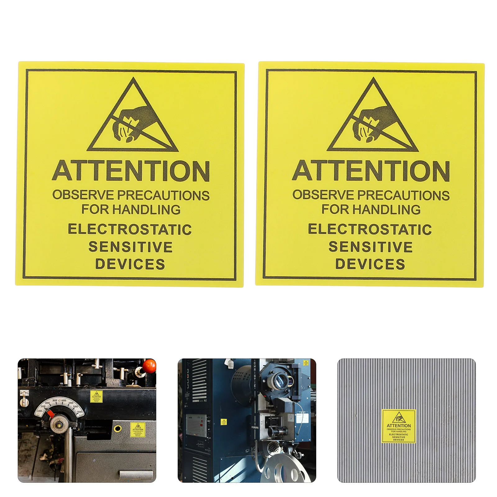 

Mechanic Stickers Anti-static Label Car Decals Electricity Warning Yellow Paper Electrical