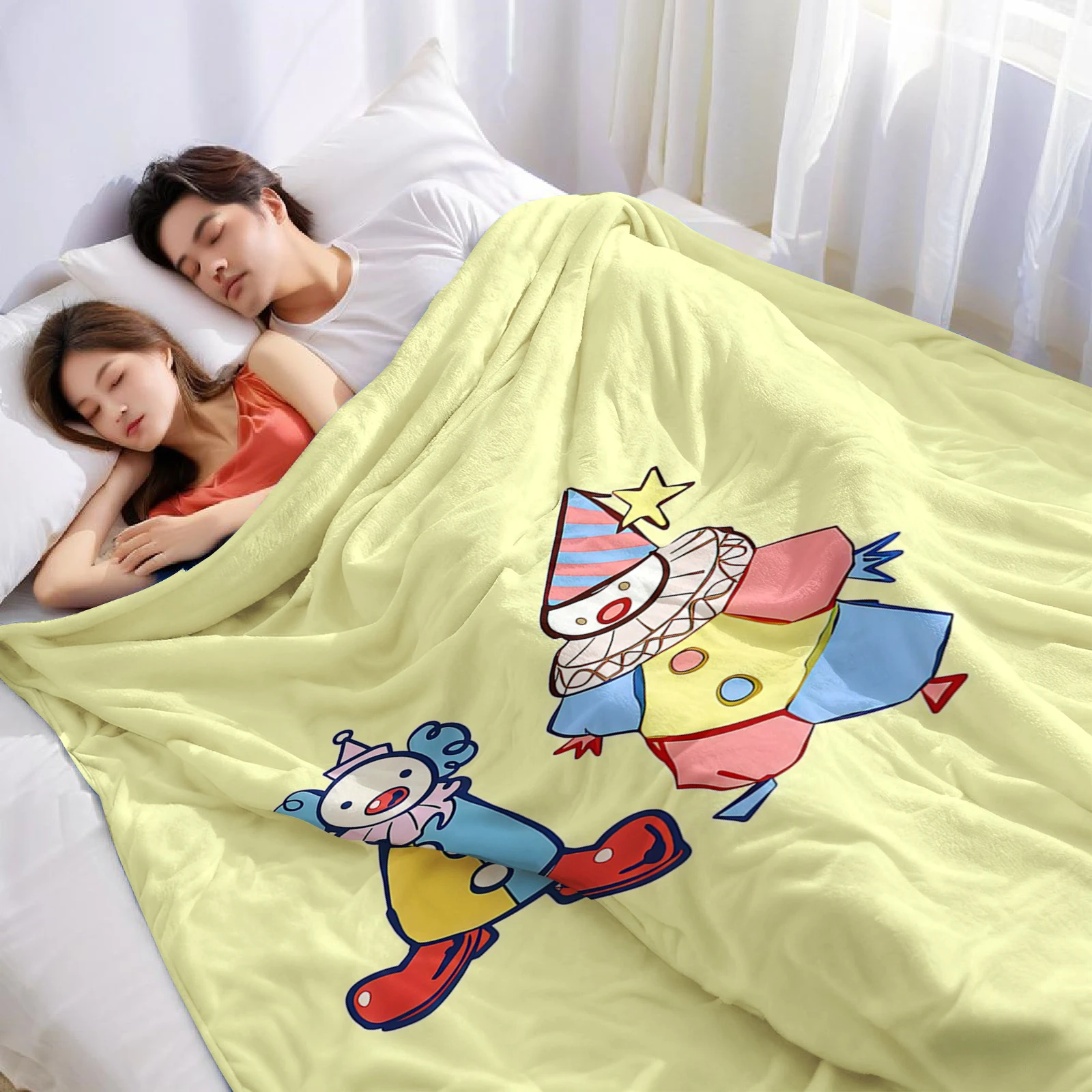 Cute Clown Lightweight Microfiber Soft Christmas Fleece Blanket Warm Cozy Throw for Bed Sofa Office Travel All Season
