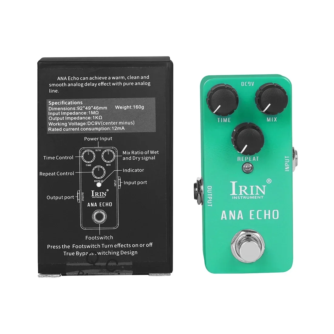 IRIN RS-10 Ana Echo Guitar Effect Pedal Smooth Analog Delay Effects True Bypass Pure Analog Line Pedals Guitar Accessories ﻿ view 4
