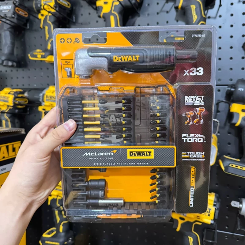 DEWALT DT70782 Limited Edition 33PCS Right Angle Impact Drill Bit Set FlexTorq Screw Driver Bits with 90° Adapter & Storage Case