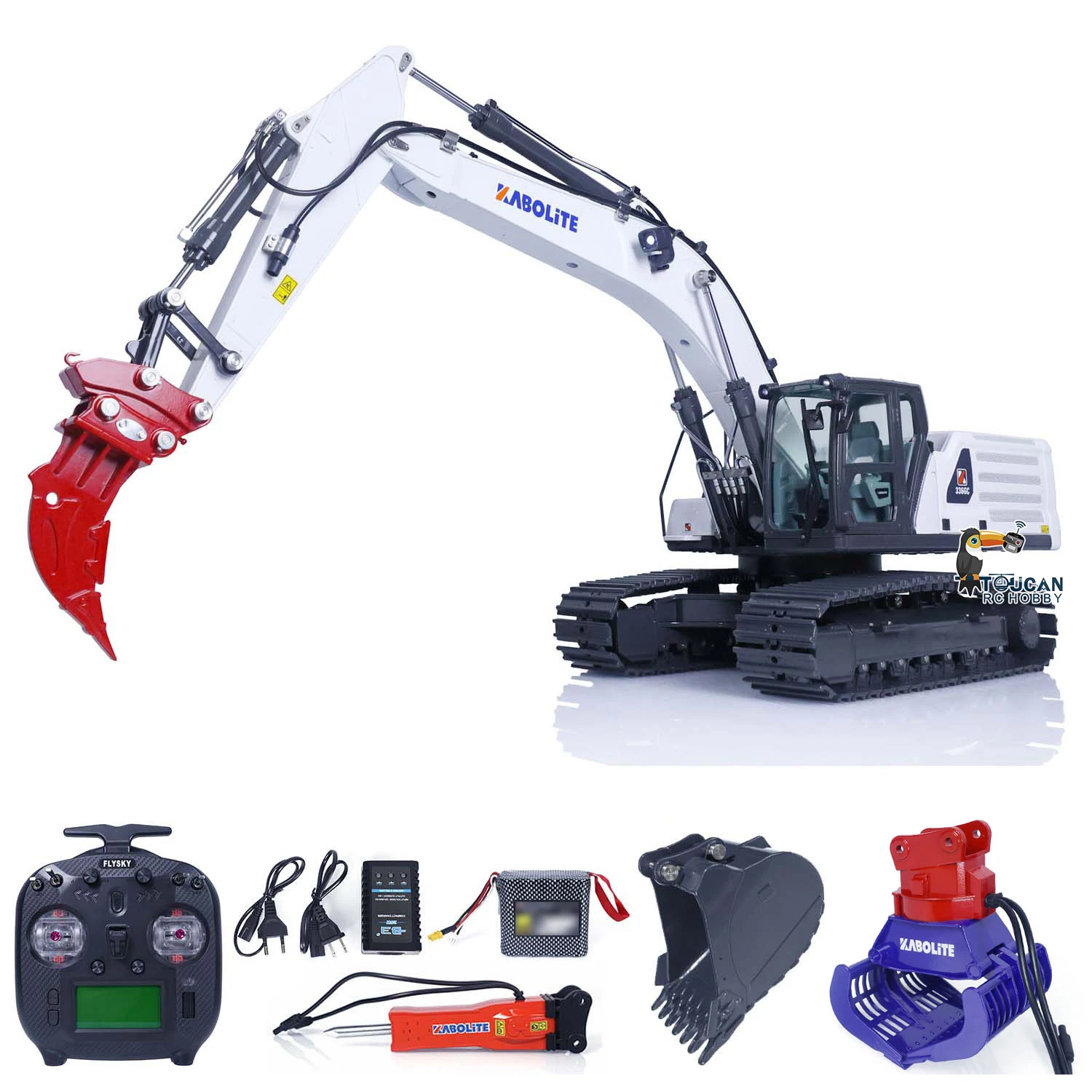 US Stock Kabolite K961-100S RC Hydraulic Excavator 1/18 HUINA K336GC Upgraded Version Light Engineering Digger Painted Model