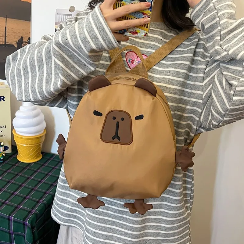 2024 New Capibara Backpack Creative Bag Large Capacity Doll Capybara Travel Bag Children's Birthday Present