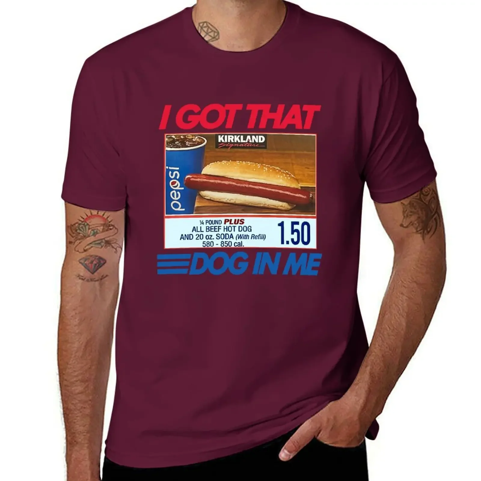 Shirts Graphic Tees Men Clothings I Got That Dog in Me Keep 150 Dank Meme Costco Hot Dog Combo Out of Pocket Humor 2 T-Shirt Tee