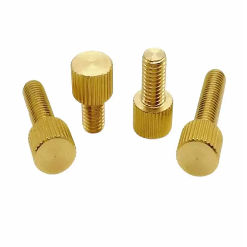 10Pcs Brass Knurled Thumb Screws Cylinder Head Hand Twist Screw  M2 M2.5 M3 M4 M5 M6 Stainless Steel Manual Adjustment Bolt