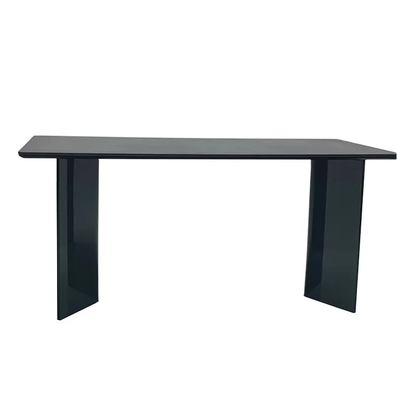 

Acrylic rock slab dining table Deli Feng pure black small apartment restaurant household rectangular suspension