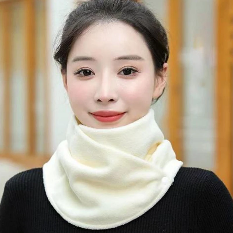 New Polar Fleece for Women Scarves Winter Warm Fake Collar Scarf Plush Bib Snood Female Windproof Wrap Neck Protection Outdoor