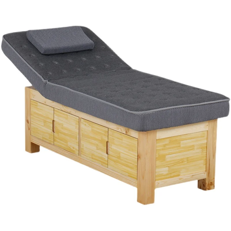 Solid wood beauty bed physical therapy bed household moxibustion body beauty tattoo bed massage bed