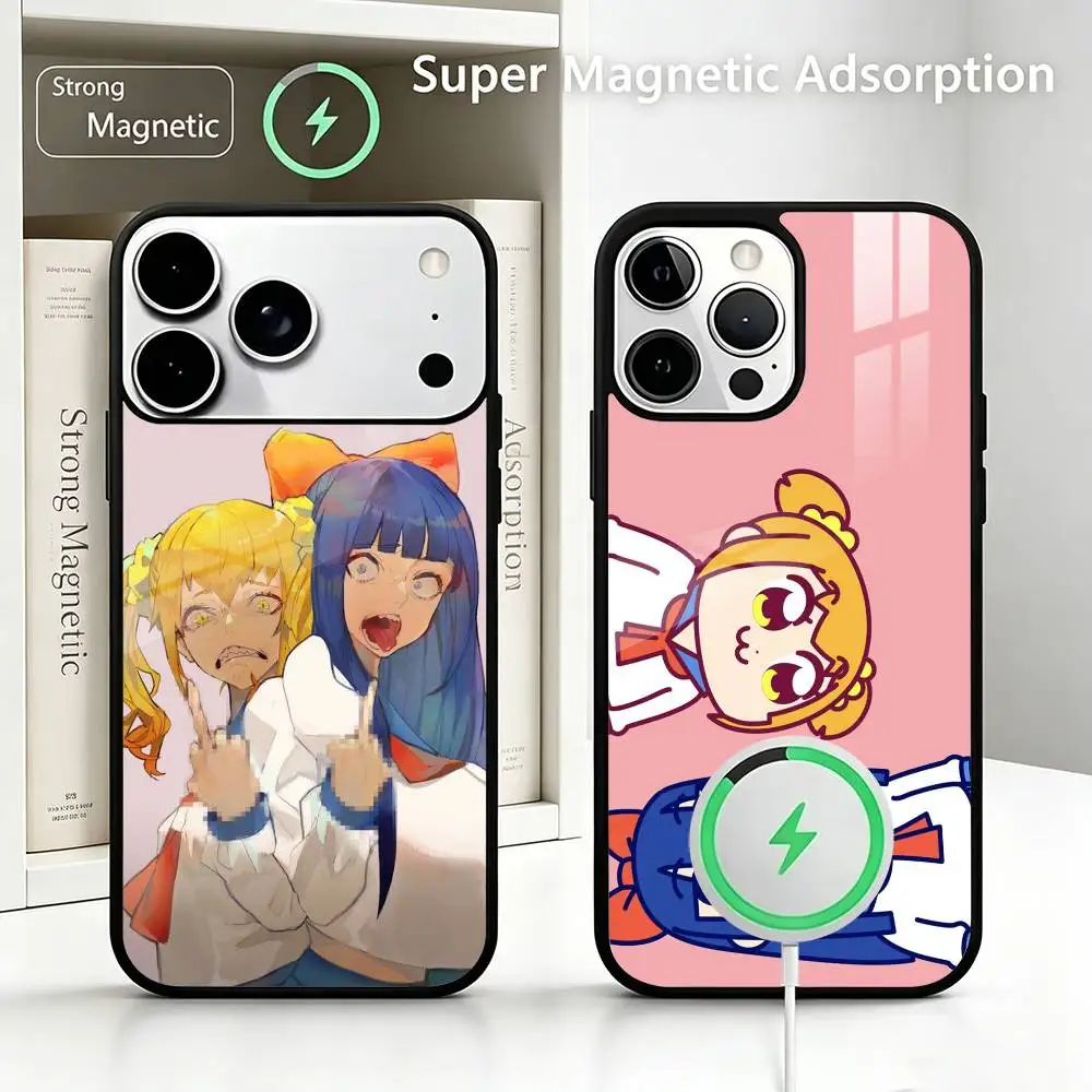 

P-Popuko And P-Pipimi-i For IPhone17/16/15/14/13/12/11 Plus Pro Max Plus Wireless Charger Phone Case