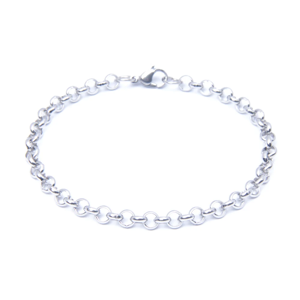 XHN الفولاذ المقاوم للصدأ فضي اللون جولة O سلسلة أساور للرجال النساء أزياء الذكور بالجملة دروبشيبينغ