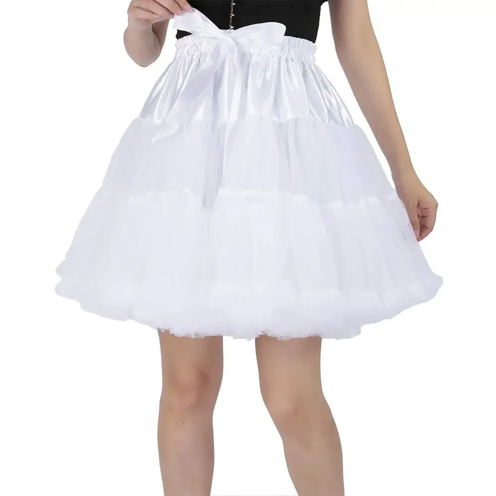 Women's Dual Purpose of Petticoat and Skirt Above Knee Underskirt Multicolour Tutu Skirt 50cm