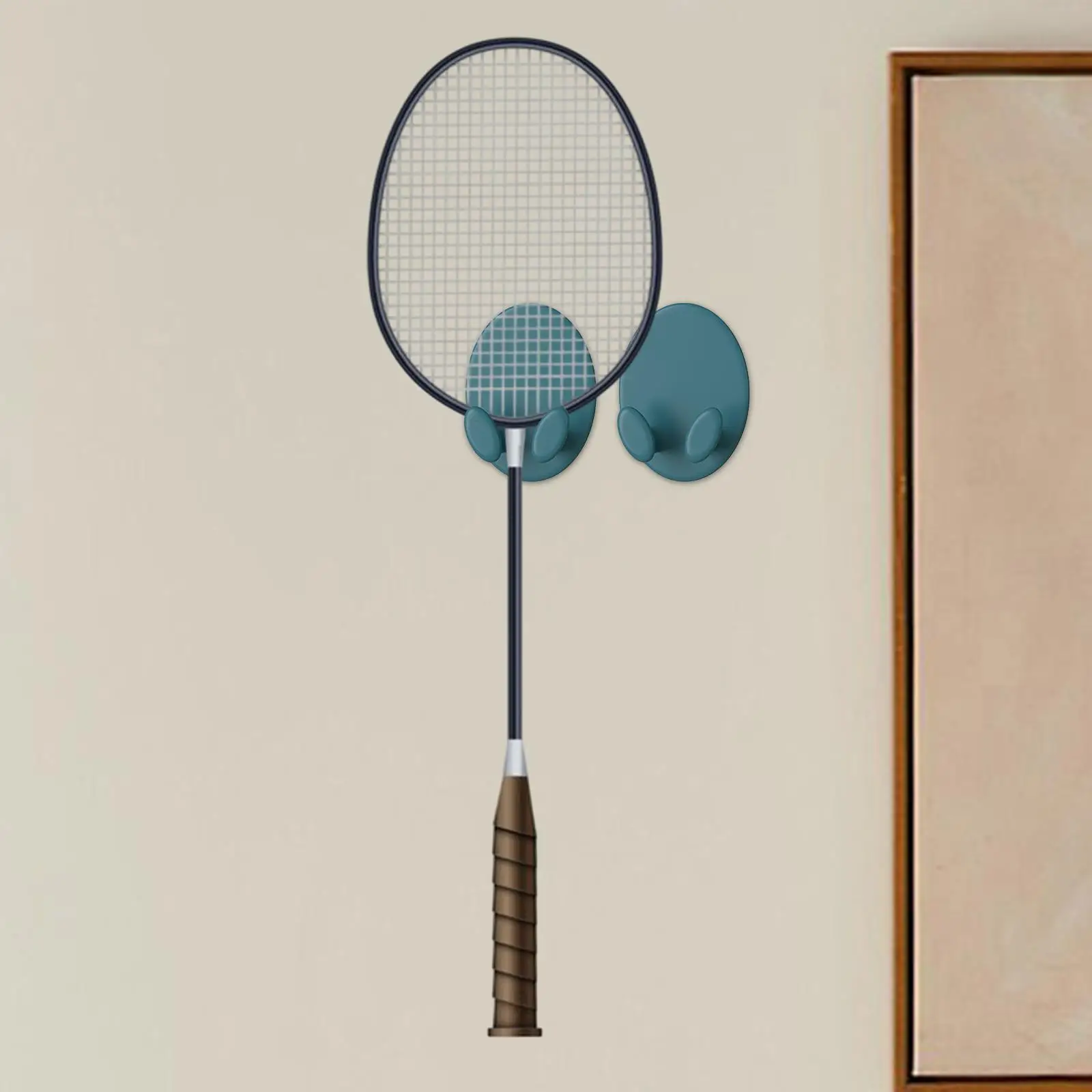 Badminton Racket Hooks Wall Mounted Plastic Storage Organizer Vertical Display Holders for Home Garage Game Room