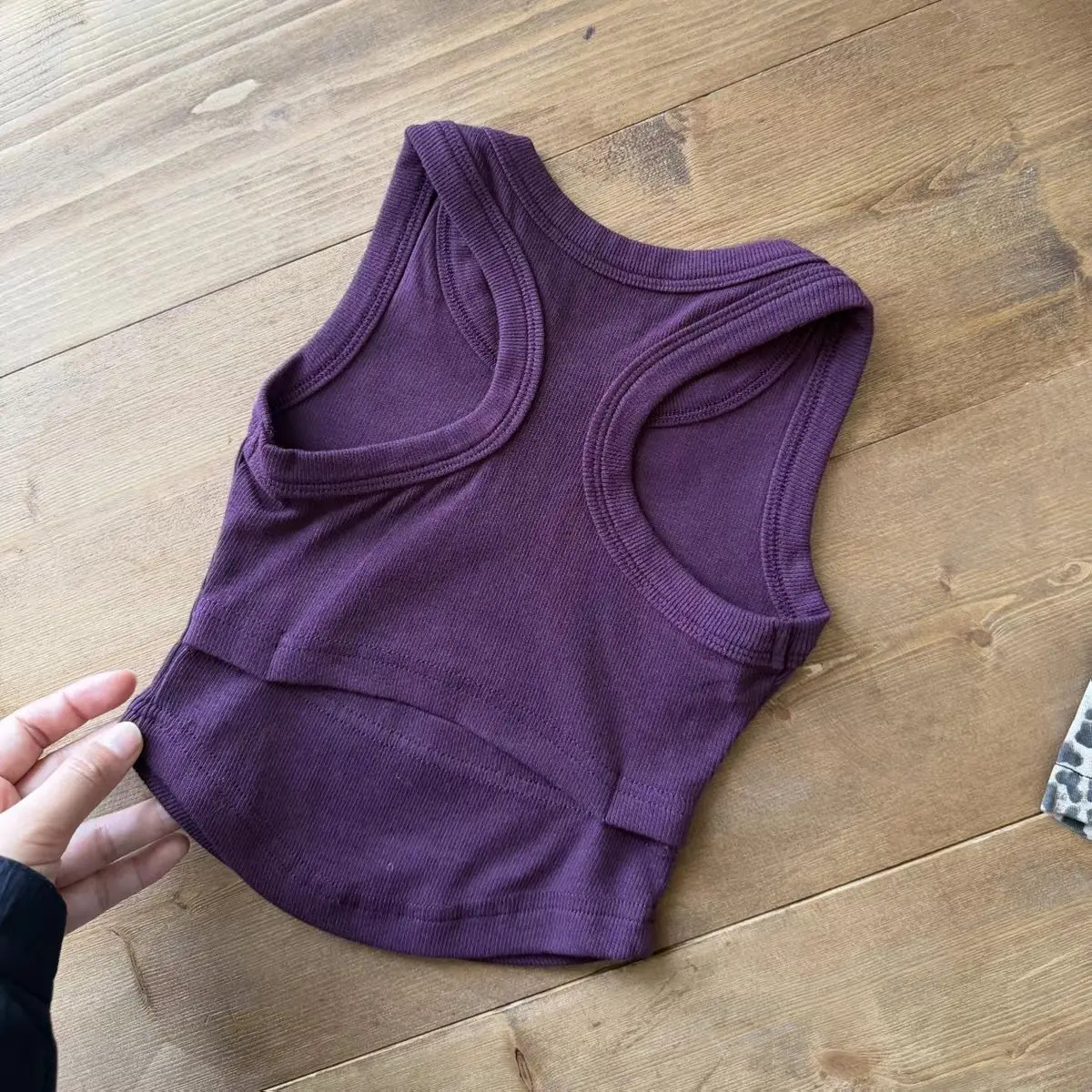 Girls Summer Vest Baby Korean Version Backless Slim Fit Short Street Dance Simple and Fashionable Purple Top