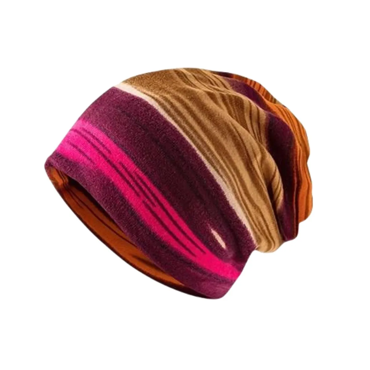 Winter Hüte Frau Beanie Gestreiften Kontrast Farbe Nähte Turban Hut Weibliche Dual Zweck Schal Maske Baggy Cap Kopftuch Outdoor – Detail 8