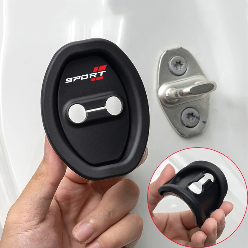 For Sport 4pcs Silicone Car Door Lock Buckle Protection Cover Elastic Anti-Collision Shock Absorbing Pad Mute Buffering Cushion
