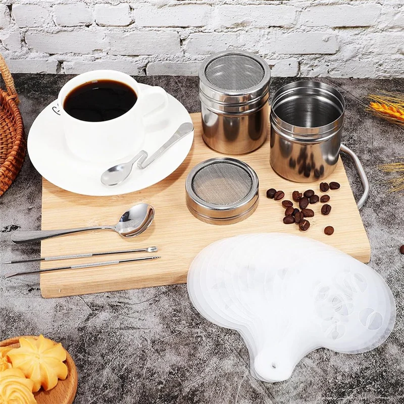 Pochoirs de décoration de café réutilisables, stylo de sculpture de café, stylo d'art Latte Portable, moule à café, outil cuillère aiguille à café, BBNV-22PCS