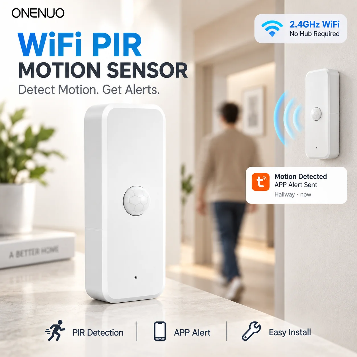 Tuya Smart WiFi PIR Motion Sensor Wireless Infrared Human Body Detector Smart Life APP Alert Home Security Sensor