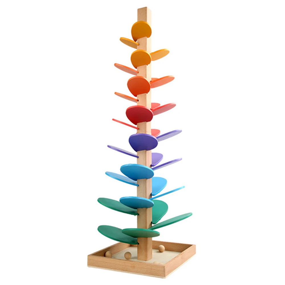 

Wooden Colourful Music Tree Toy Fine Motor Skills Development Marble Run Ball Race Track Game Interactive Toy for Children