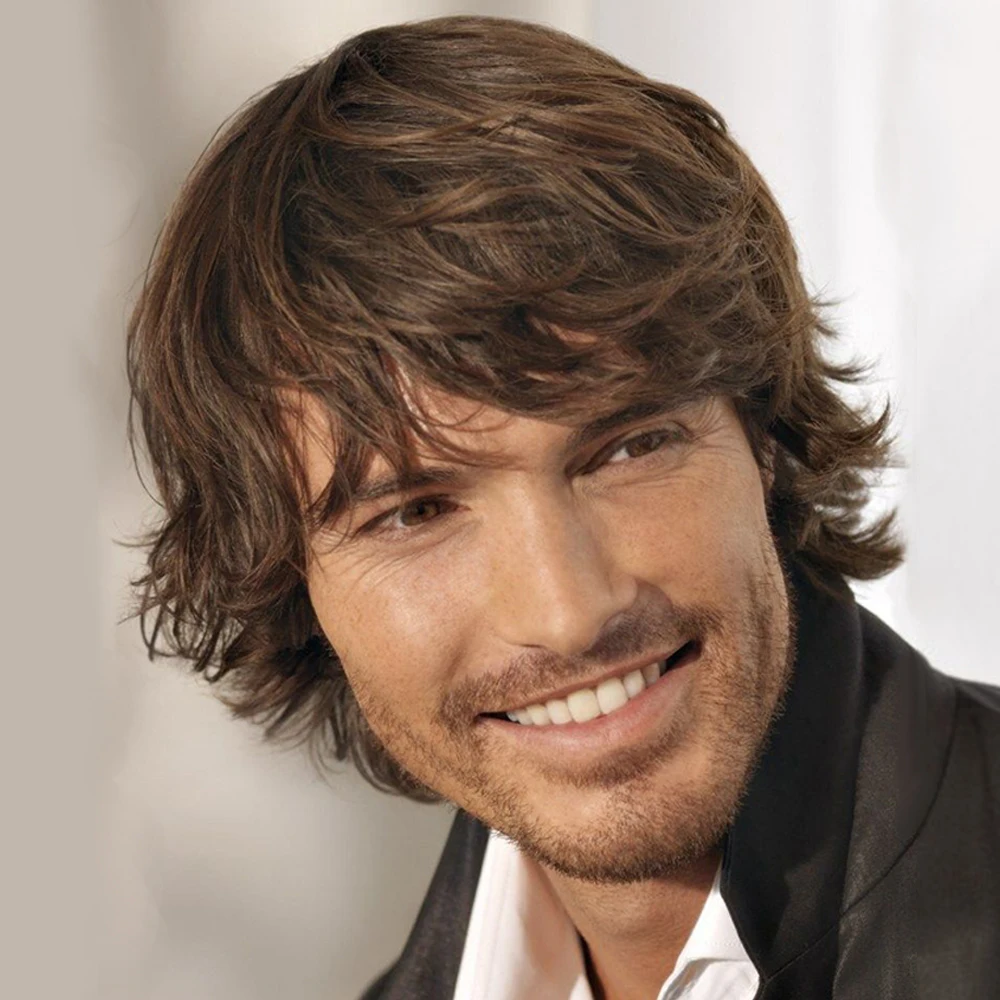 10 Inch Curly Wig Synthetic Short Brown Wig Hair For Men Suitable For Daily Use Christmas Halloween Music Festival Wedding Ball