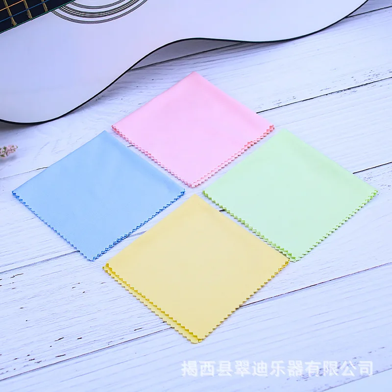 Microfiber Cleaning Polishing Polish Cloth 4 Colors Universal for Musical Instrument Guitar Violin Piano Clarinet