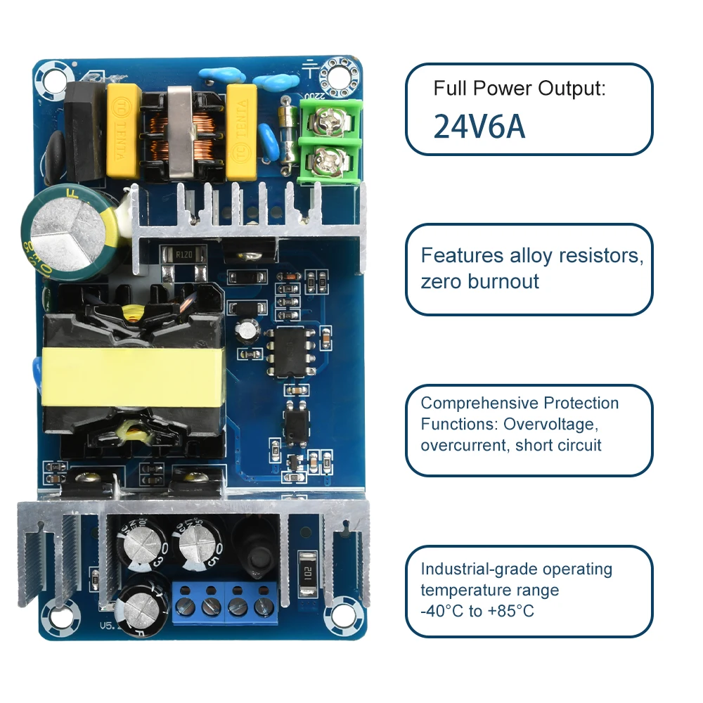 AC 100-245V DC 199-346V to DC 24V Step Down Transformer Dual Input Power Supply Switching Power Module Bare Board