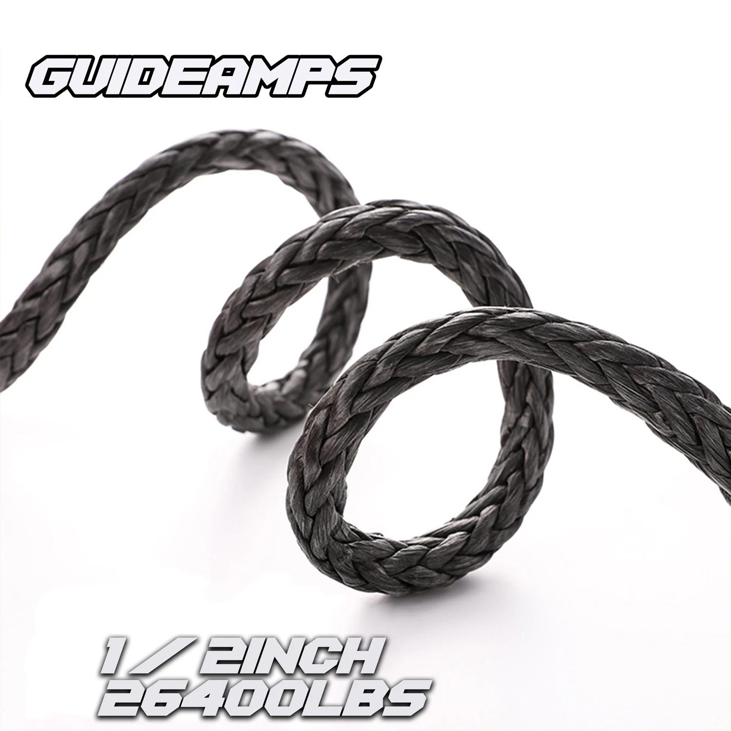 guideamps uhmwpe tow rope 12mm x 9m-26400lbs for 4x4 atv utv suv Heavy Duty Emergency Off-Road