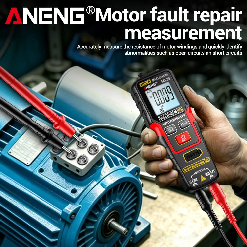 ANENG Smart Digital Multimeter Auto Range NCV Voltage Sensing Rechargeable Professional Multifunctional Electrician Tester M129