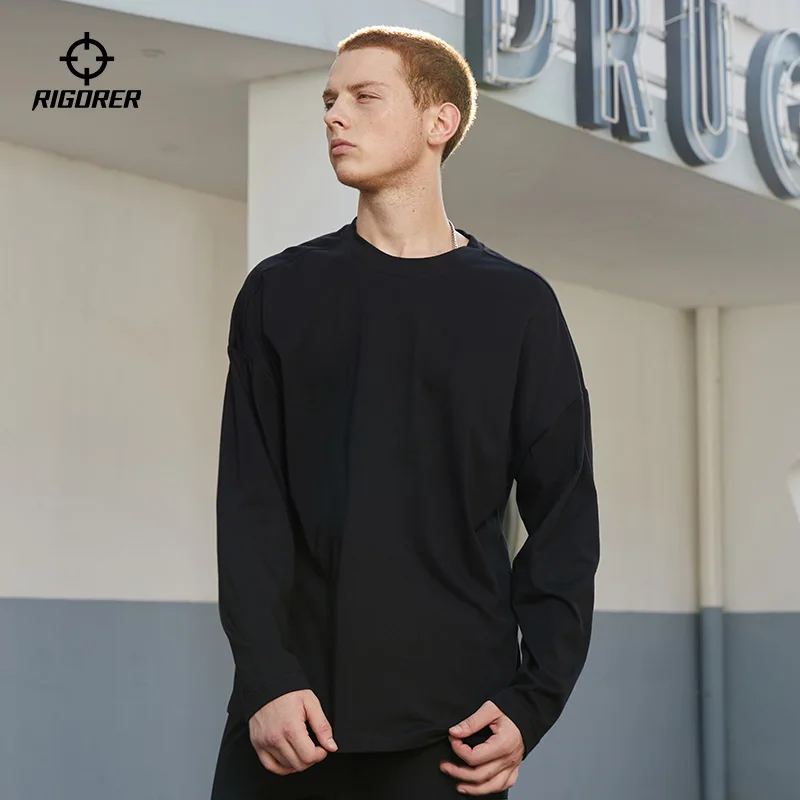 Strengeres Sport-T-Shirt Herren-Basketball-Langarm-Unterhemd mit lässigem, breitem Pullover, lockerem Pullover mit Rundhals ausschnitt