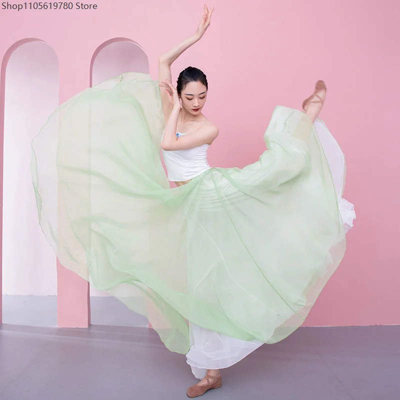 720 Degree Flowy Big Swing Skirt Women Classical Belly Dance Long Skirt Stage Practice Garment Fairy Style Holiday Cosplay Skirt