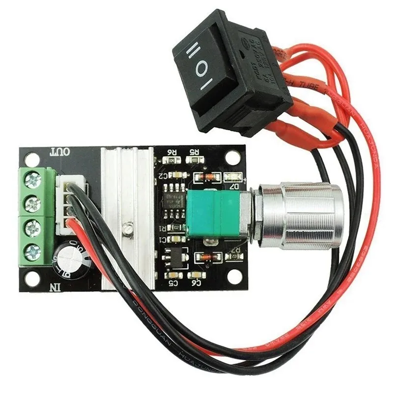 PWM DC Motor Speed Controller 6V 12V 24V 3A|Adjustable Switch with Forward/Reverse On/Off Function |Design for DC Brush Motors