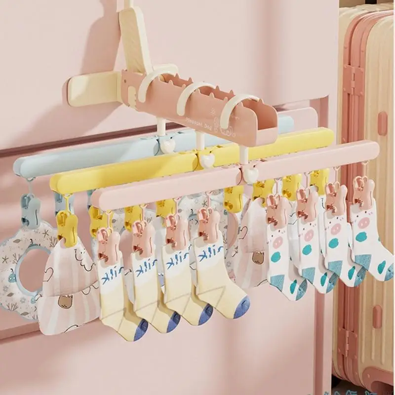 

Foldable Socks Clips For Secure Drying Space Saving Underwear Clothespin Portable Easy To Use Home Laundry B03E