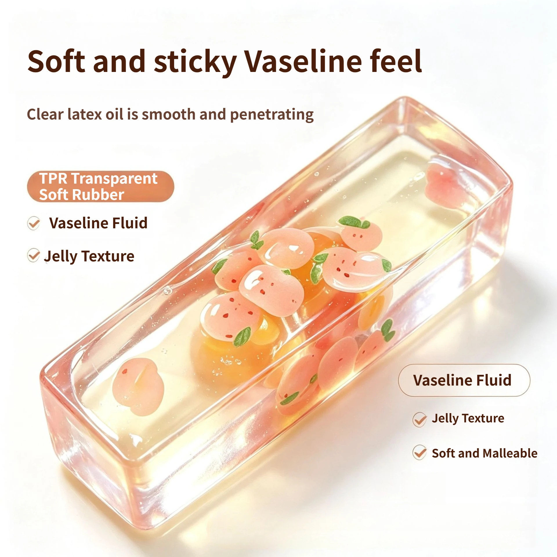 B Fruit Jelly Stick Stress Ball Jelly Strip Squishy Toys ASMR Sensory ADHD Autism Anti Stress Relief Fidget Toys for Gifts
