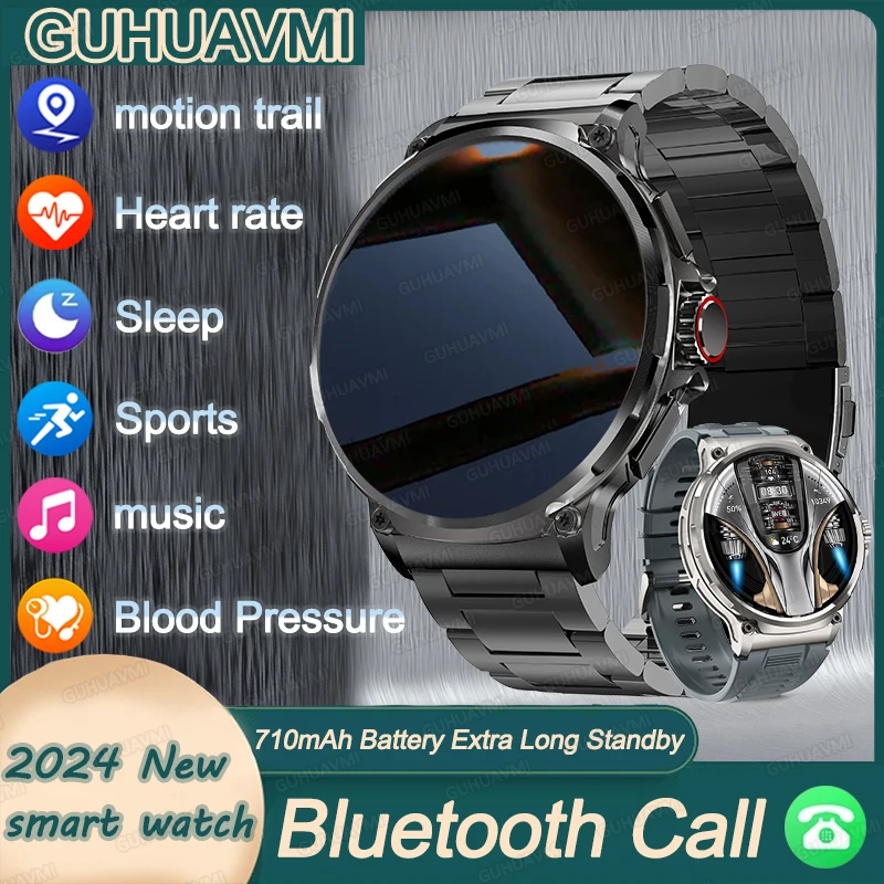 2024 New 1.85 Inch HD Screen Smart Watch Men 710mAh Battery Long Standby Bluetooth Call Fitness Watch Smart Watch For Huawei ios