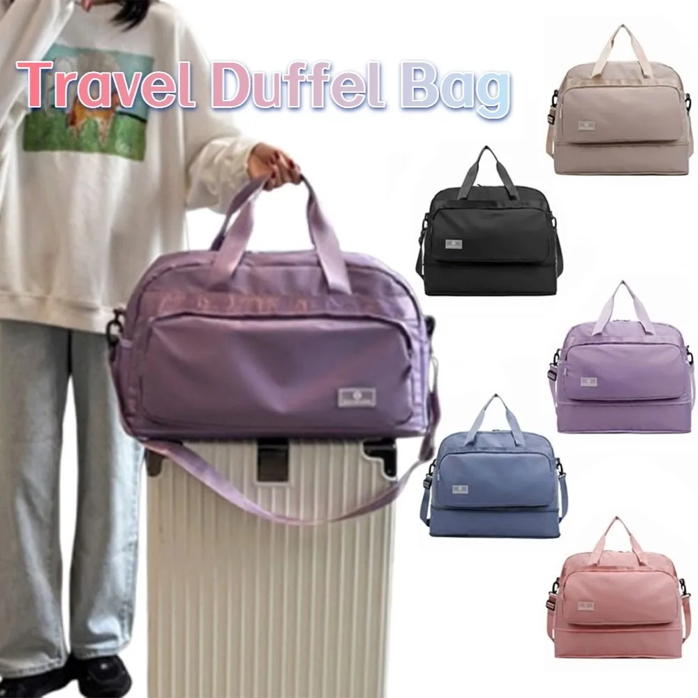 

Expandable Travel Duffel Bag Crossbody Large Capacity Women's Fitness Handbag Durable Dry-wet Separation Travel Luggage Bag