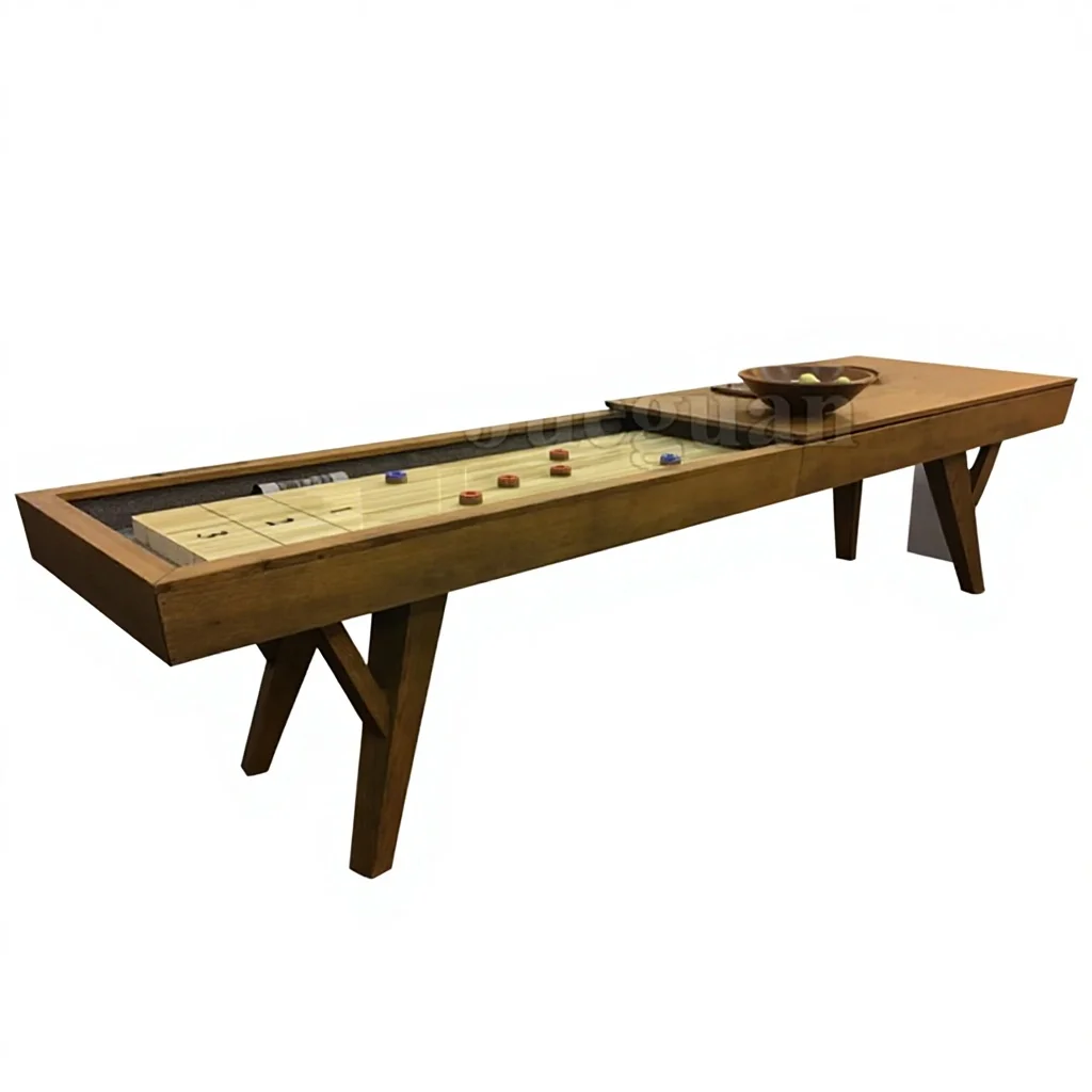 2026 Custom Professional High End 9ft Standard Solid Oak Outdoor Table Top Shuffleboard Table Includes Accessoriespromote sales