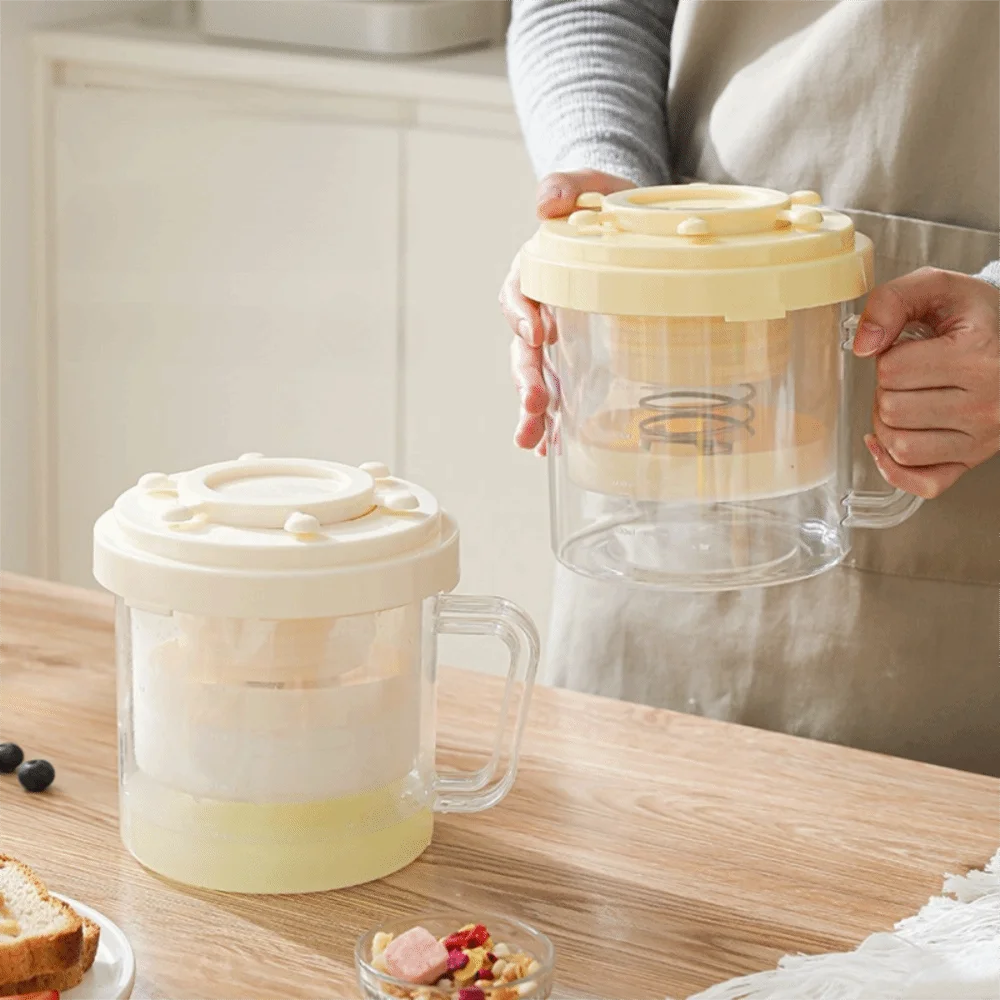 

Spring Press Yogurt Strainer Rotating Wheel Handle Homemade Greek Yogurt Maker Efficient Fine Mesh Yogurt Filter Juice