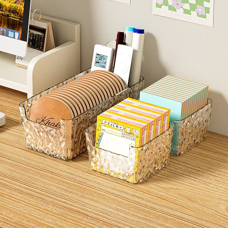 1pc Empty Transparent Storage Box Photos Small Card Classification Desktop Drawer Organizer Stationery Storage Container