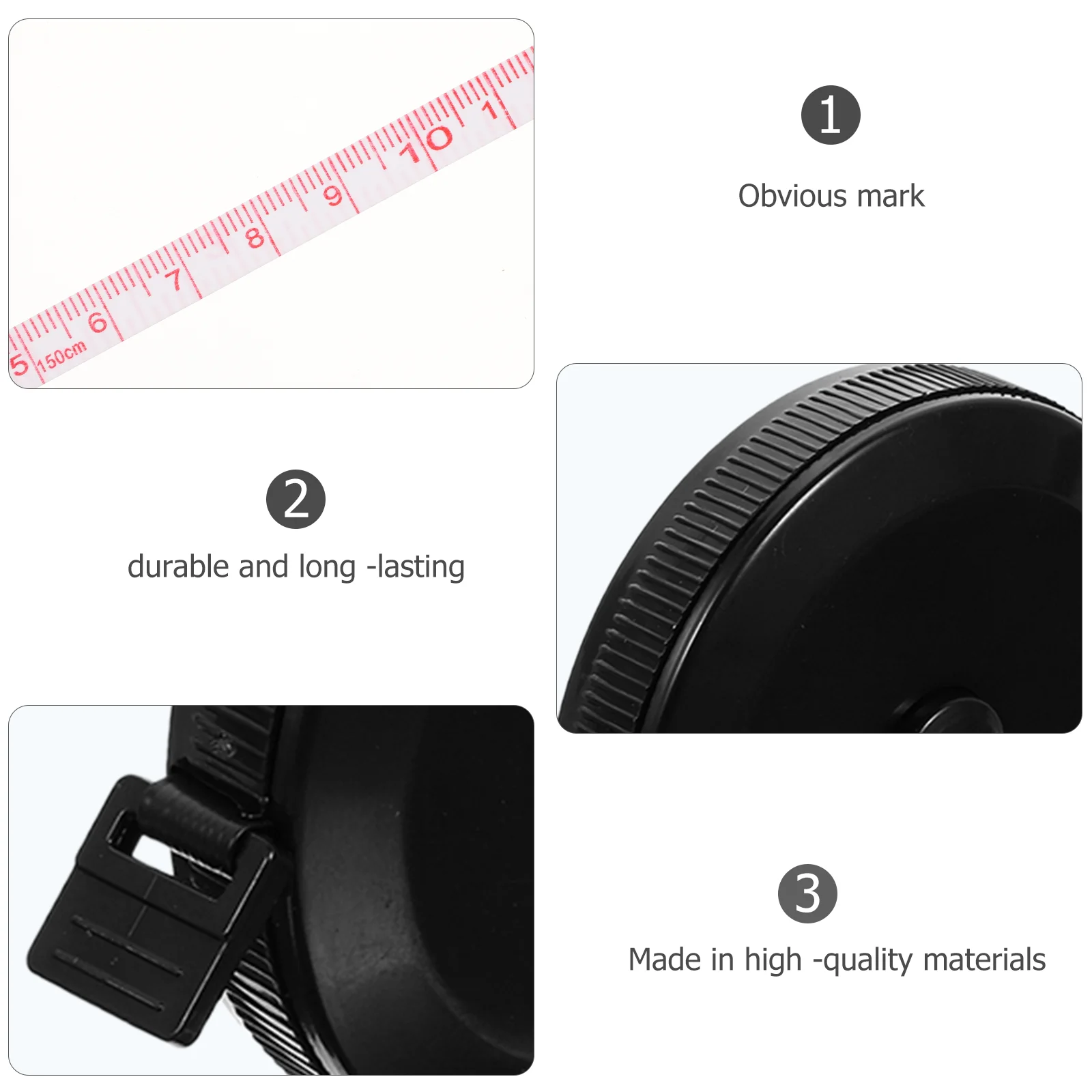 

10Pcs Plastic Soft Tape Measure Retractable Waist Measuring Sewing Tailors Durable ClearMarks Cloth Ruler Lightweight