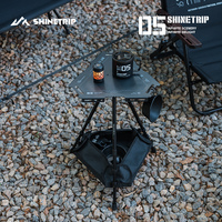 ShineTrip Outdoor Hexagonal Tactical Side Table Detachable Aluminum Picnic Light Table Lightweight Portable Camping Equipment