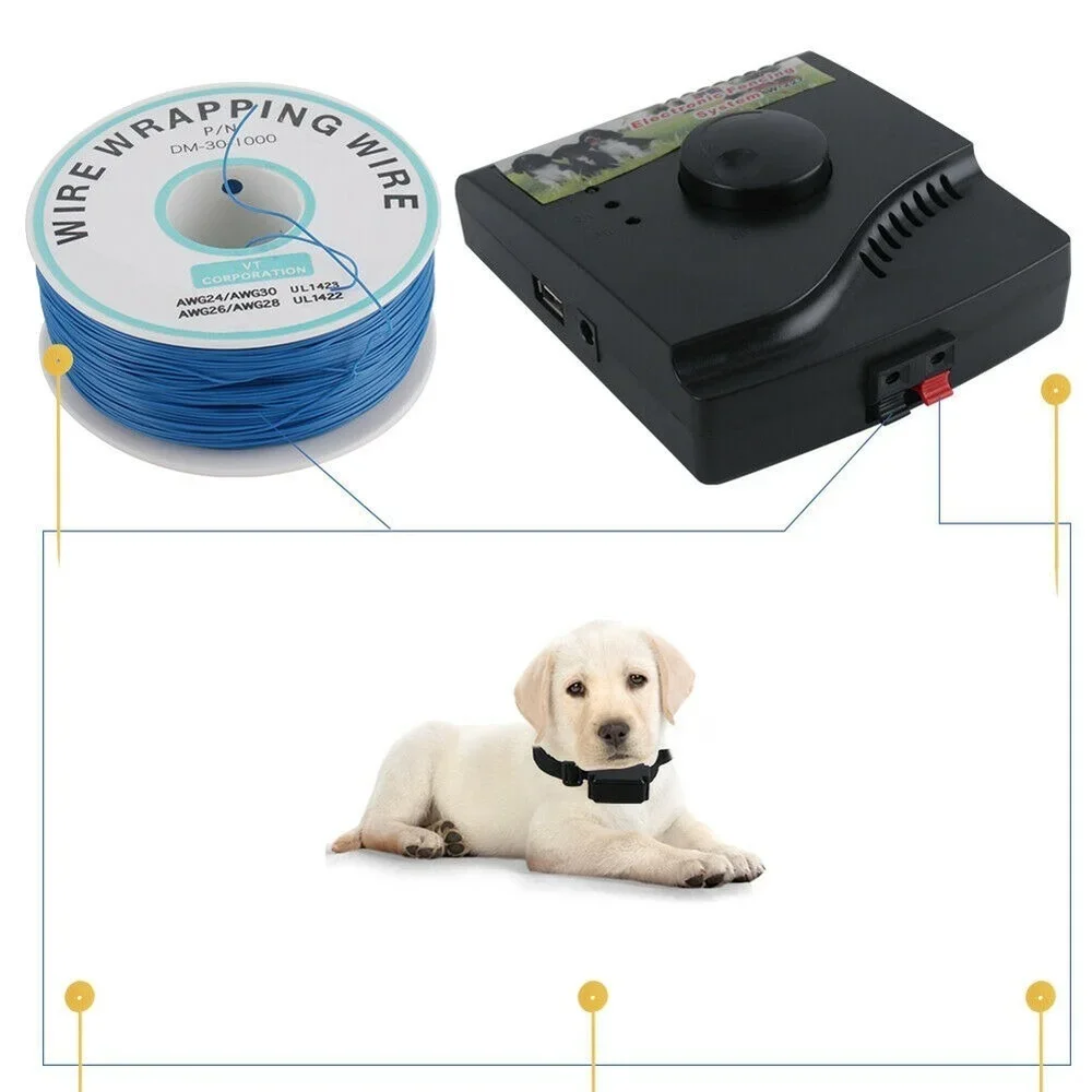 Safety In-ground Dog Electric Fence With Chargable Dog Electronic Training Collar Buried Electric Dog Fence System Rechargeable