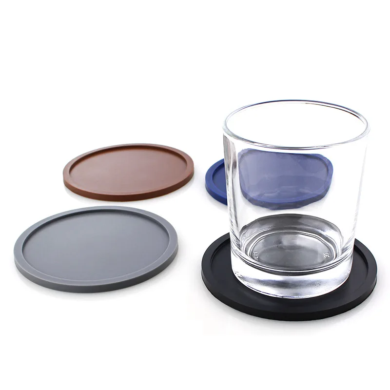 

6Pcs 10cm Round Heat Silicone Coasters Resistant Rubber Tea Cup Coffee Mug Mat Beverage Holder Pad Decor Table Mat