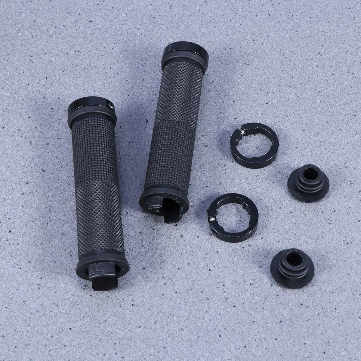 

A Pair of Aluminum Alloy Handle Sleeves Black Non-slip Double Lock Bike Grips for Mountain Bikes Ergonomic Soft Grip Handlebar
