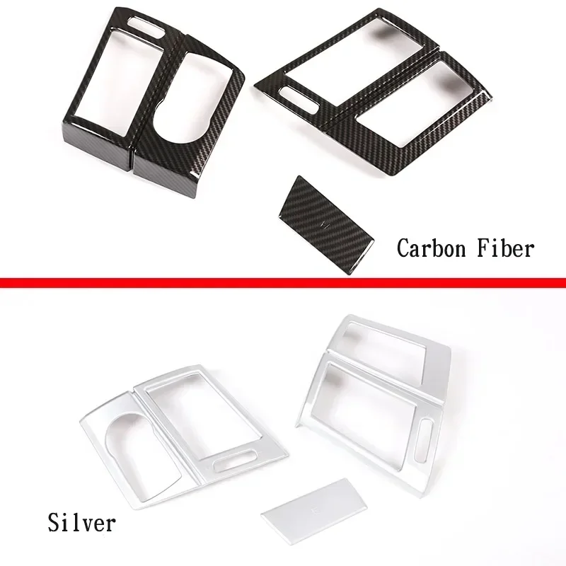 ABS ألياف الكربون/الفضة تصفيف السيارة الجانب تكييف الهواء تنفيس المخرج إطار غطاء الكسوة لسيارات BMW X3 E83 2006 2007 2008- 2010 LHD