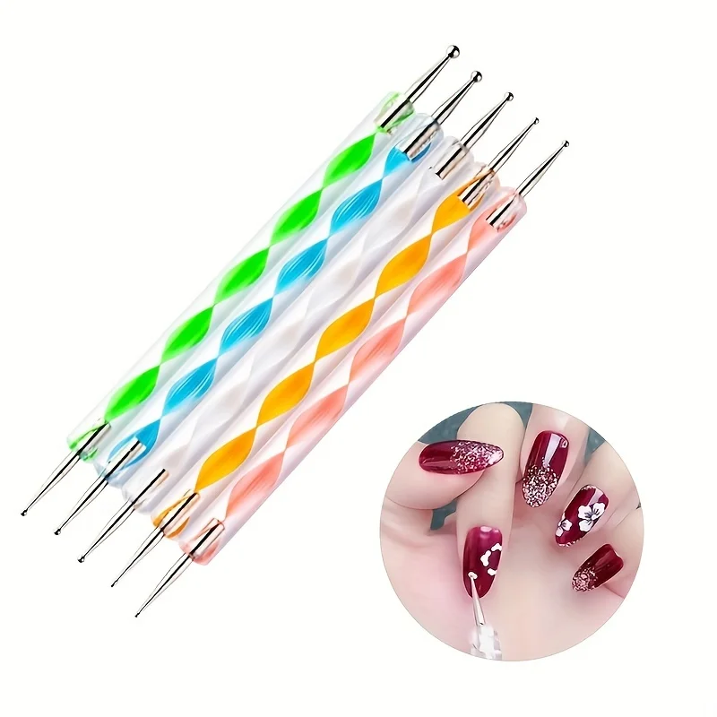 1Set Diamond Painting Nail Art Dotting Pen Acrylic Handle Crystal  Drill Point Manicure Tool Dot Marbleizing Drawing Brush