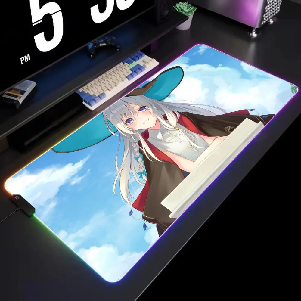 

elaina Mouse Pad Gamer Rgb Desk Mat Back Light Led Mousepad Setup Gaming Accessories Deskmat Big Mousepad