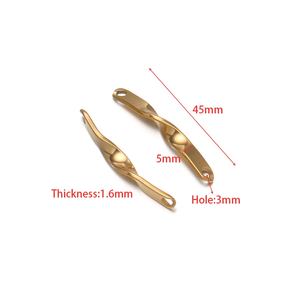 5 Stück Edelstahl Gedrehte Lange Stabanhänger Verbinder für Halsketten Armbänder DIY Handgemachte Schmuckherstellung – Detail 1